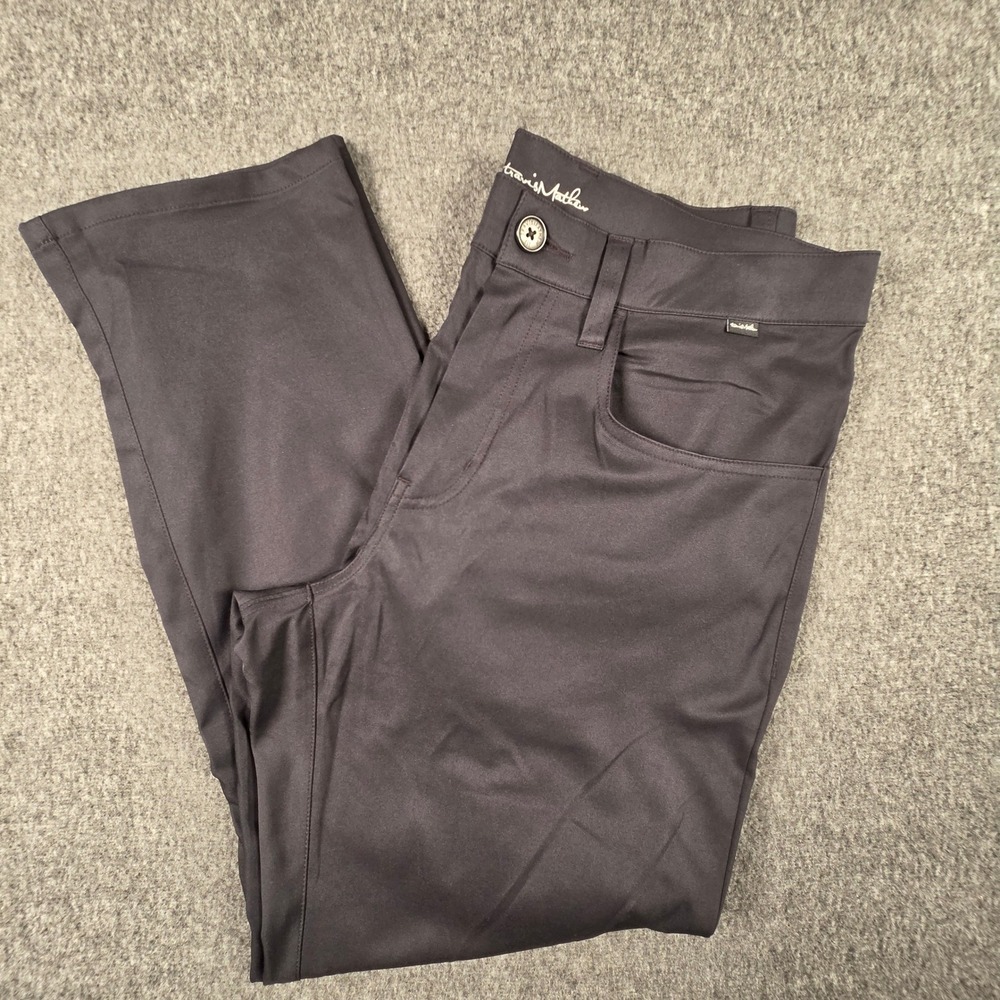 Travis Mathew Open To Close Pants Mens 32 Black Performance Golf Straight Leg
